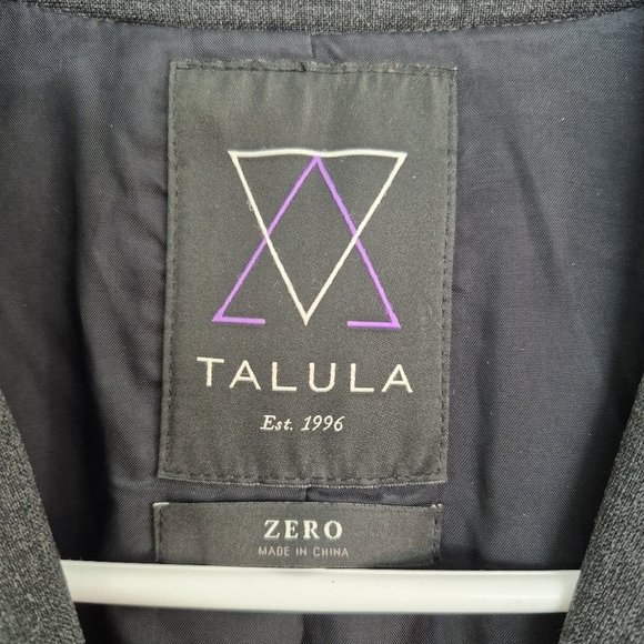 Talula (Aritzia) Women's Grey Wool-Blend Acadamia Crest Button Blazer Size 0 - Picture 3 of 7